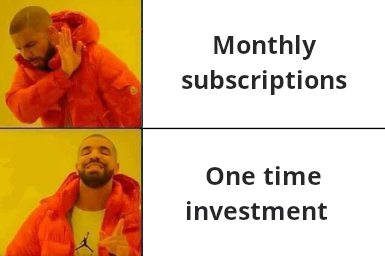 Drake meme agrees that one time payments are better