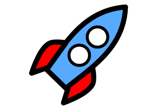 Rocket icon on a monitor