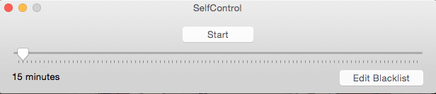 Screenshot of SelfControl.